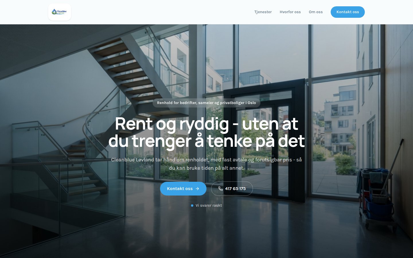 Skjermbilde av cleanblue.no